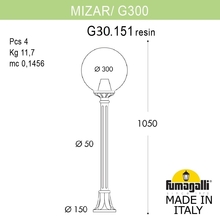 Садовый светильник-столбик FUMAGALLI MIZAR.R/G300 G30.151.000.VZE27 Fumagalli. Производство Италии