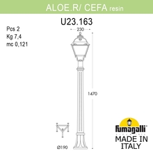 Садовый светильник-столбик FUMAGALLI ALOE.R/CEFA U23.163.000.VXF1R Fumagalli. Производство Италии