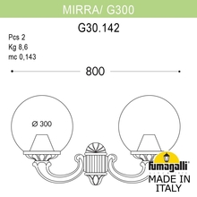 Светильник уличный настенный FUMAGALLI MIRRA/G300 G30.142.000.VYE27 Fumagalli. Производство Италии