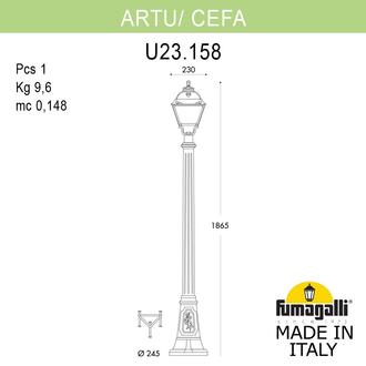 Садово-парковый фонарь FUMAGALLI ARTU/CEFA U23.158.000.VXE27 Fumagalli. Производство Италии