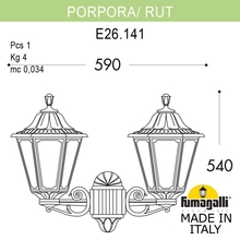 Светильник уличный настенный FUMAGALLI PORPORA/RUT E26.141.000.VXF1R Fumagalli. Производство Италии