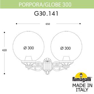 Светильник уличный настенный FUMAGALLI PORPORA/G300 G30.141.000.WXE27 Fumagalli. Производство Италии
