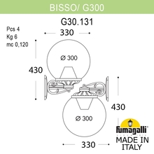 Светильник уличный настенный FUMAGALLI BISSO/G300 G30.131.000.BXE27DN Fumagalli. Производство Италии