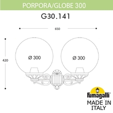 Светильник уличный настенный FUMAGALLI PORPORA/G300 G30.141.000.VYE27 Fumagalli. Производство Италии