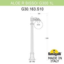 Садовый светильник-столбик FUMAGALLI ALOE.R/BISSO/G300 1L G30.163.S10.WZE27 Fumagalli. Производство Италии