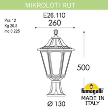 Ландшафтный фонарь FUMAGALLI MIKROLOT/RUT E26.110.000.VXE27 Fumagalli. Производство Италии