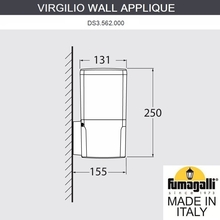 Светильник уличный настенный FUMAGALLI VIRGILIO APPLIQUE DS3.560.000.WYF1R Fumagalli. Производство Италии