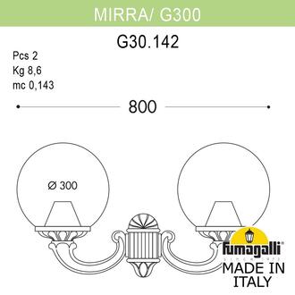 Светильник уличный настенный FUMAGALLI MIRRA/G300 G30.142.000.BYF1R Fumagalli. Производство Италии